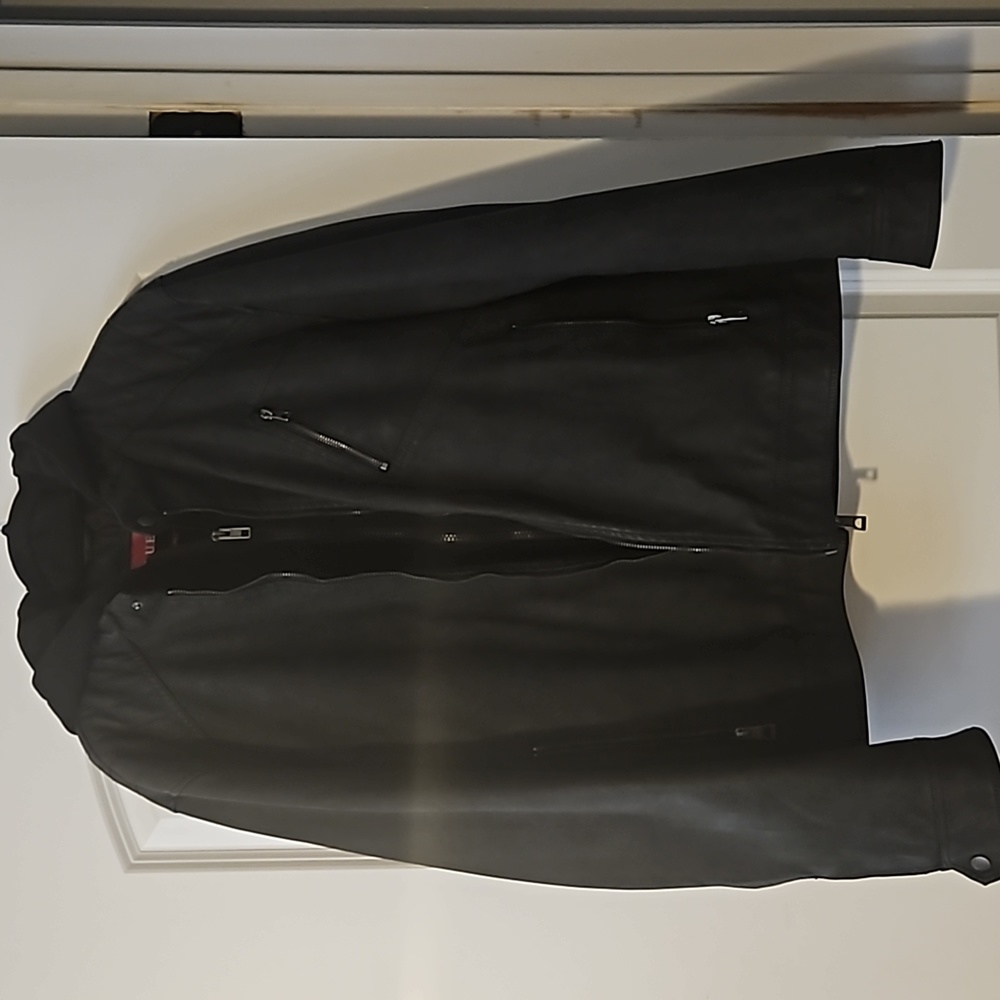 GUESS XXL Leather hoodie jacket